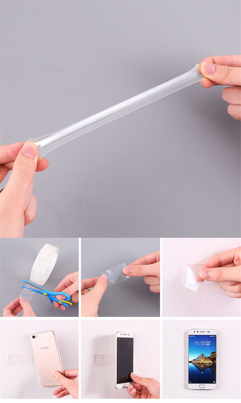 Double sided clear tape