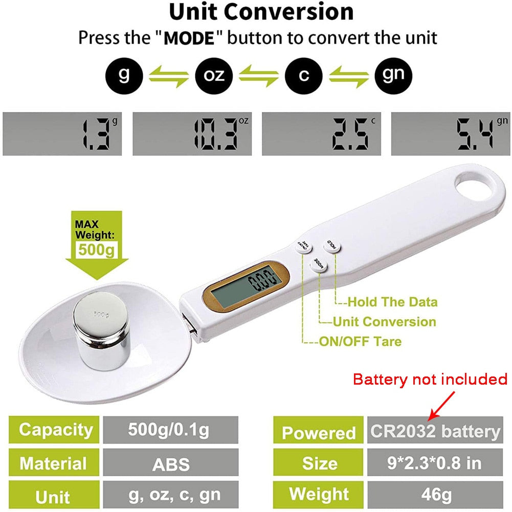 LCD Digital Kitchen Scale spoon